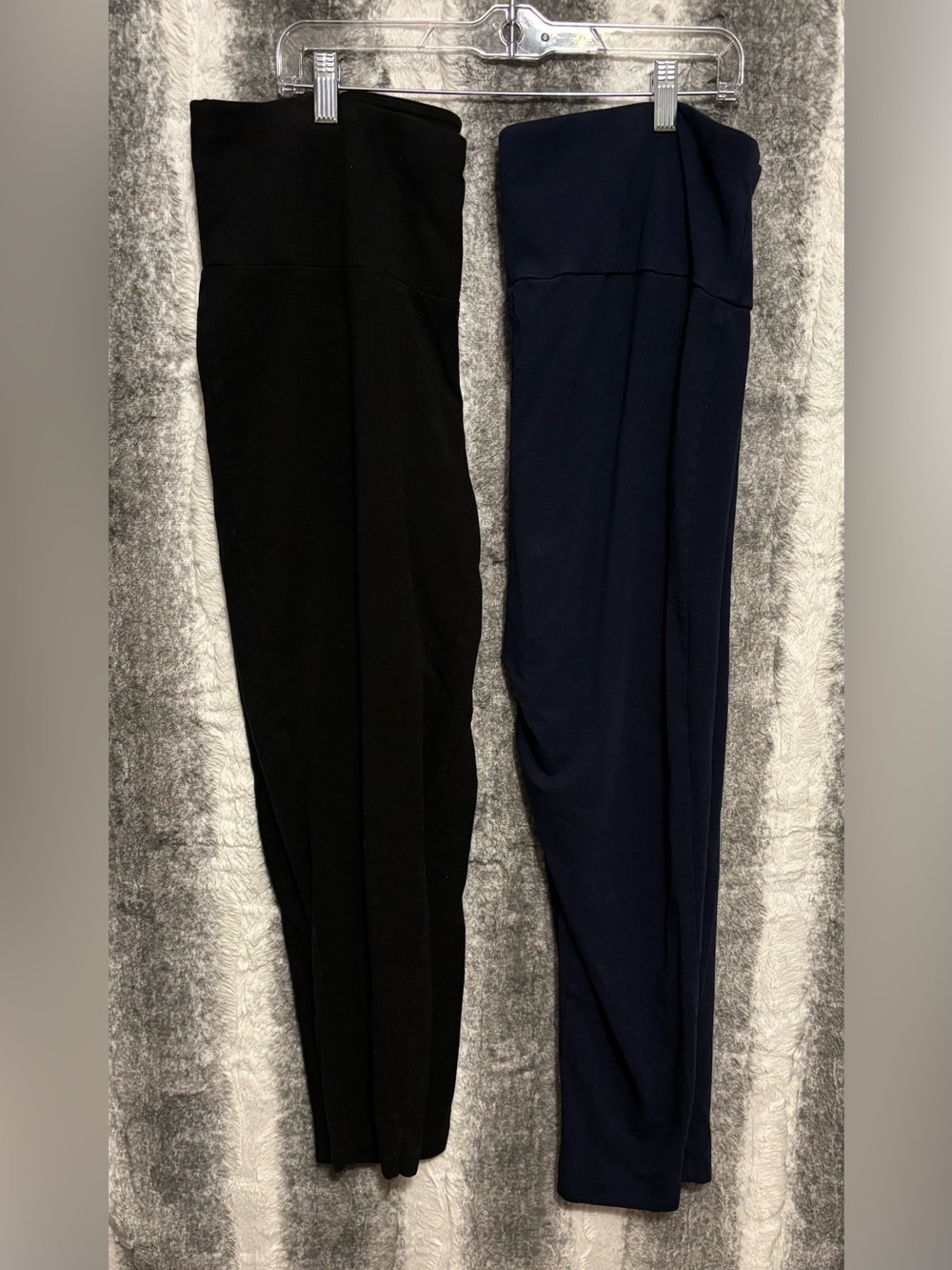 Terra & Sky Black and Navy Full Length Leggings Duo size 1X (16W-18W)